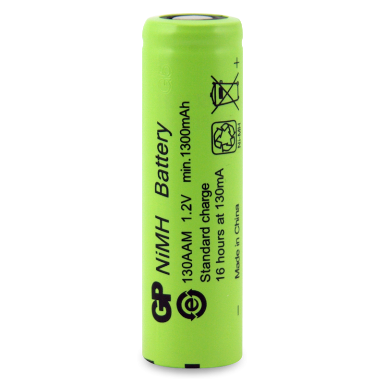 GP 1.2V 1300mAh AA Cell NIMH Flat Top
