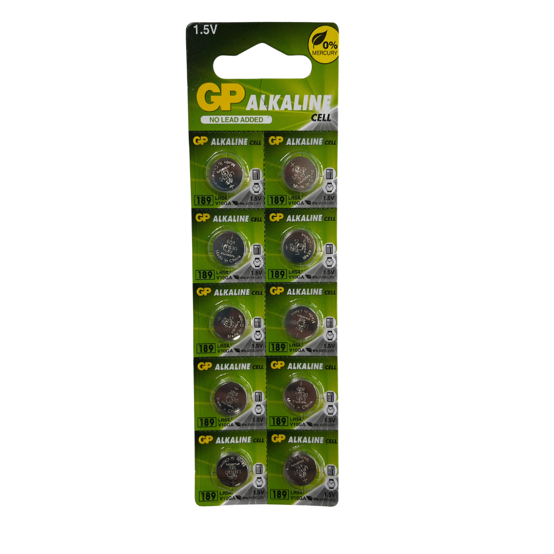 GP 1.5V 44mAh LR54 Primary Button Cell Card of 10