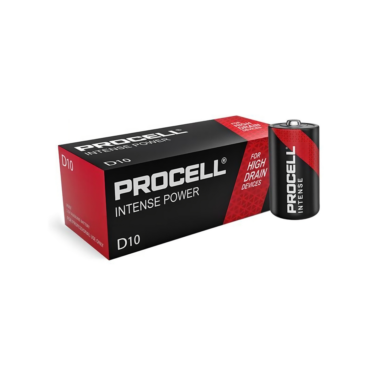 Procell Alkaline Intense Power D, 1.5V | 10 Pack