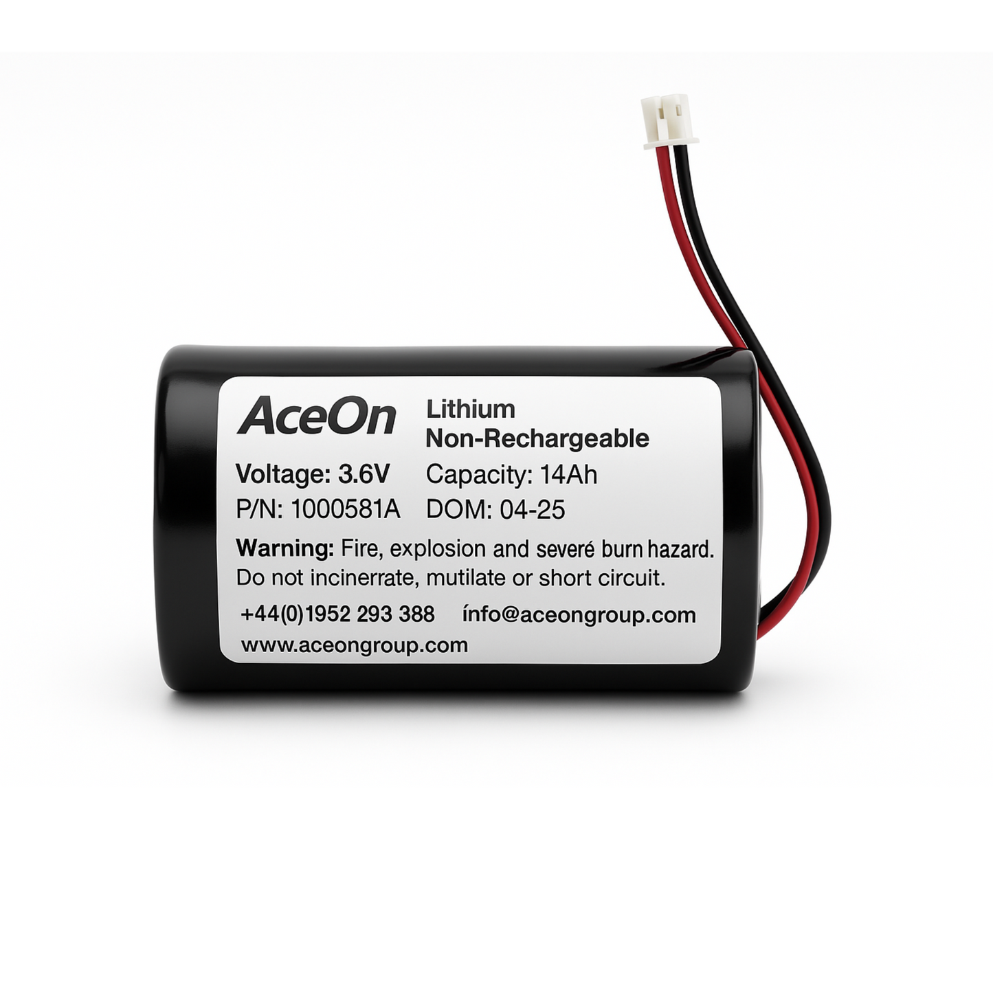 AceOn 3.6V 14Ah ER34615M Cell Li-SOCl2 Battery Pack