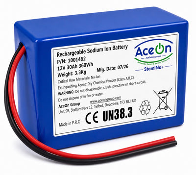 AceOn StamiNa+ 4S3P 12V 30Ah sodium-ion battery pack