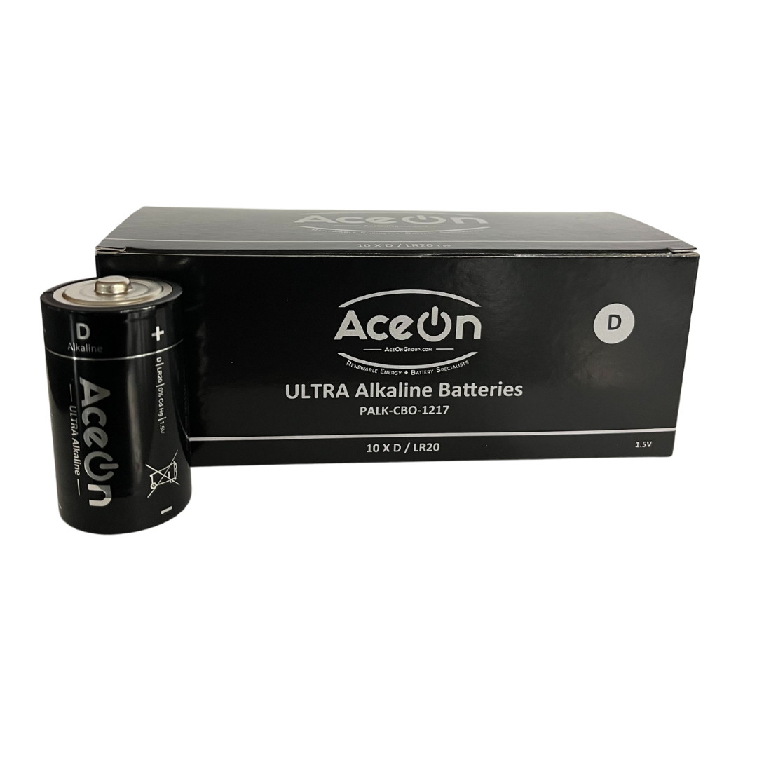 AceOn Ultra 1.5V LR20 D Cell Alkaline (Box Of 10)