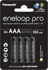 Panasonic 1.2V 930mAh Eneloop Pro AAA Cell NiMH Blister Of 4