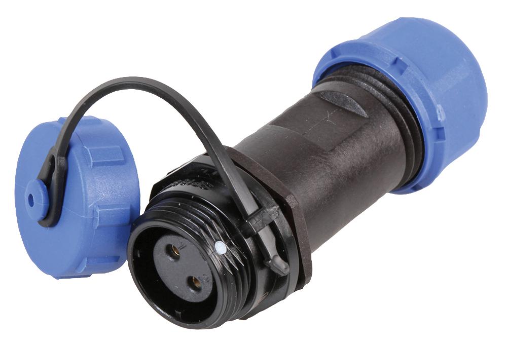 Circular Threaded Connector Inline Socket, 2-Pole, 5-8mm, IP68