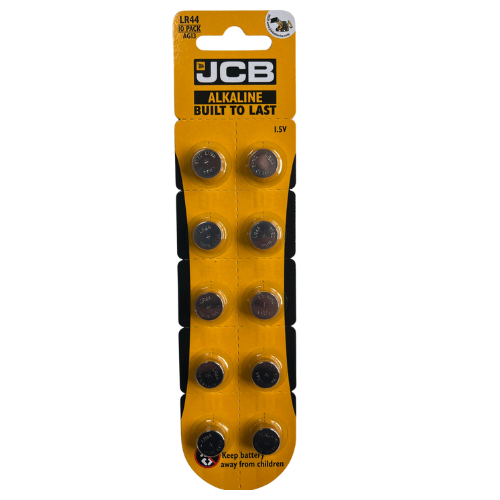 JCB 1.5V LR44 Alkaline Coin Cell | Blister Of 10