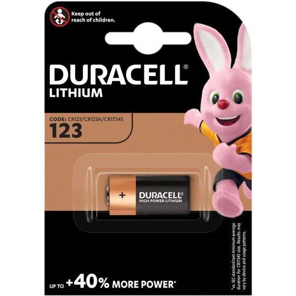 Duracell Ultra 3V DL123A Cell Lithium Photo Li-Mn02 Bulk