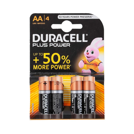 Duracell Plus 1.5V AA Cell MN1500 Alkaline Blister Of 4