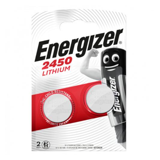 Energizer 3V CR2450 Cell Lithium Coin Li-Mn02 (Blister of 2)