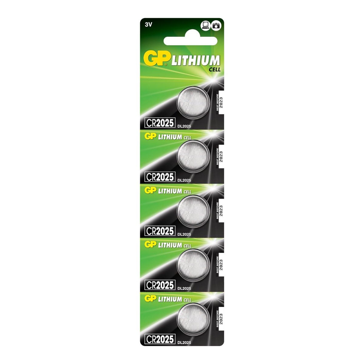 GP 3V CR2025 Cell Lithium Coin LiMnO2 Blister Of 5 AceOn Battery Store