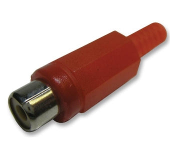 Phono Socket, In Line, Red Connector