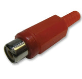 Phono Socket, In Line, Red Connector