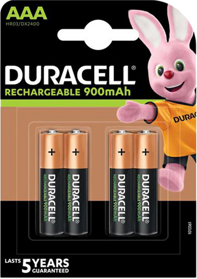 Duracell 1.2V 900mAh AAA Cell Stay Charged NiMH (Pack Of 4)