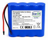 AceOn StamiNa+ 4S1P 12V 10Ah sodium-ion battery pack (low-profile)